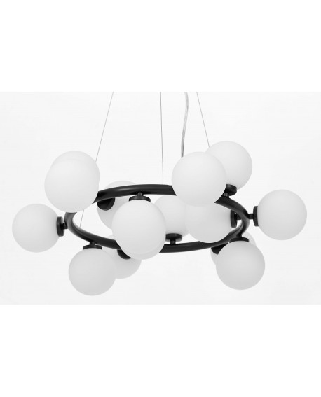 LAMPA WISZĄCA SUFITOWA NOWOCZESNA CZARNA BIAŁE KULE MARSIADA 15 LUMINA DECO