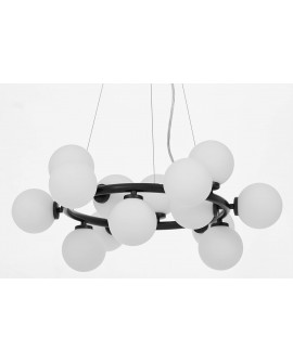 LAMPA WISZĄCA SUFITOWA NOWOCZESNA CZARNA BIAŁE KULE MARSIADA 15 LUMINA DECO