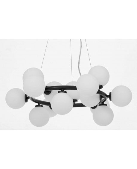 LAMPA WISZĄCA SUFITOWA NOWOCZESNA CZARNA BIAŁE KULE MARSIADA 15 LUMINA DECO