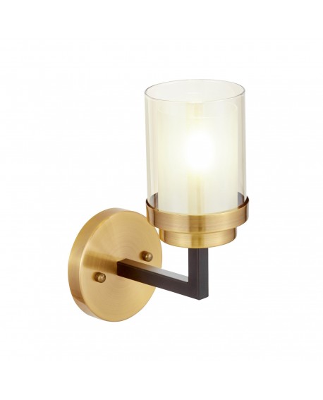 KINKIET LAMPA ŚCIENNA LOFT CZARNO-MOSIĘŻNA QUADRATO W1 LUMINA DECO