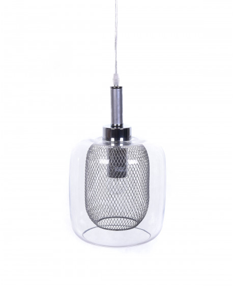 LAMPA WISZĄCA NOWOCZESNA SREBRNA BESSA LUMINA DECO