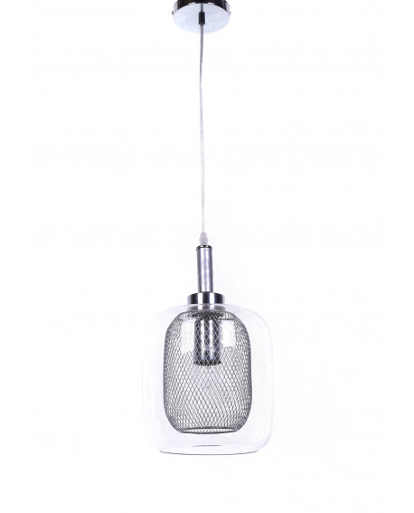 LAMPA WISZĄCA NOWOCZESNA SREBRNA BESSA LUMINA DECO