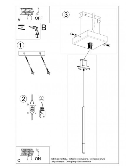 Lampa wisząca MOZAICA 1 czarny/miedź Sollux SL.0888