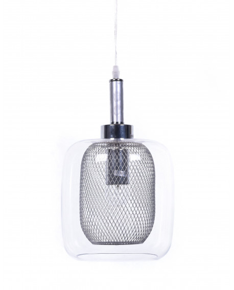 LAMPA WISZĄCA NOWOCZESNA SREBRNA BESSA LUMINA DECO