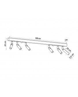 Plafon EYETECH 6 czarny Sollux SL.0901