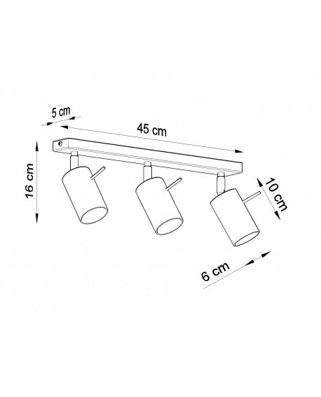 Plafon RING 3L czarny Sollux SL.0093