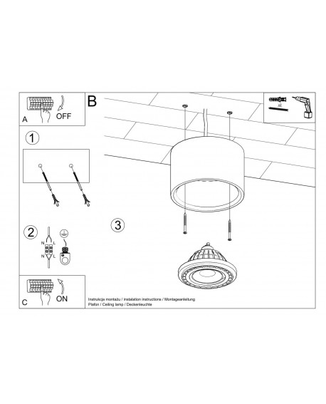 Plafon BASIC 1 beton Sollux SL.0881