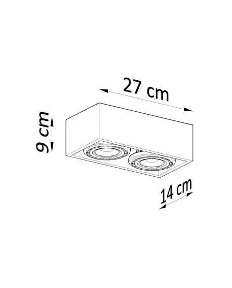 Plafon QUATRO 2 beton Sollux SL.0884