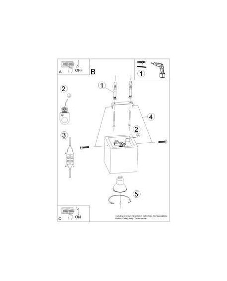 Plafon QUAD beton Sollux SL.0489