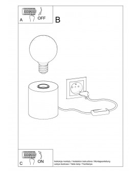 Lampa biurkowa SALGADO beton Sollux SL.0680