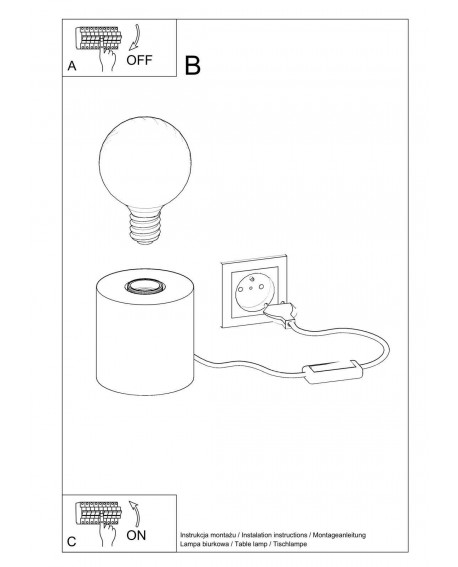 Lampa biurkowa SALGADO beton Sollux SL.0680