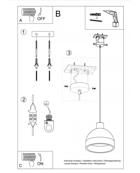 Lampa wisząca DAMASO Sollux SL.0281