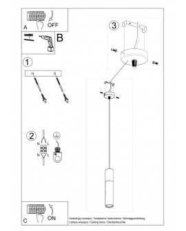 Lampa wisząca BORGIO 1 biały Sollux SL.0647