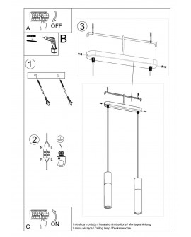 Lampa wisząca BORGIO 2 biały Sollux SL.0648