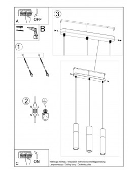 Lampa wisząca BORGIO 3L biały Sollux SL.0649