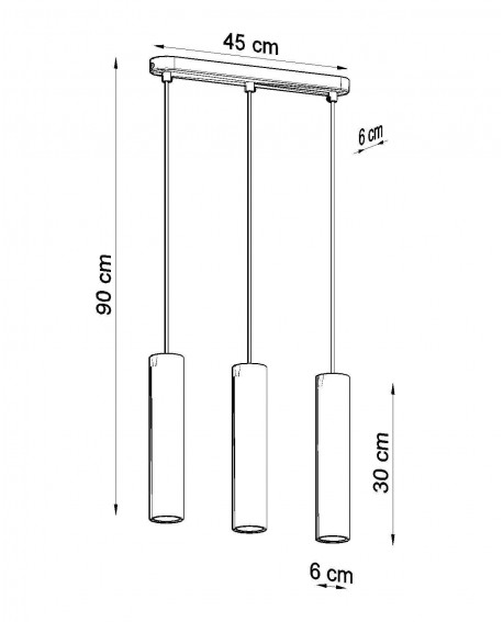 Lampa wisząca LUVO 3L Sollux SL.0655