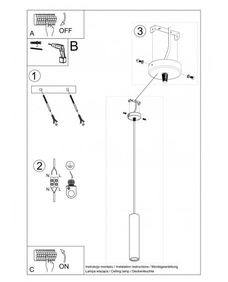 Lampa wisząca LUVO 1 Sollux SL.0653