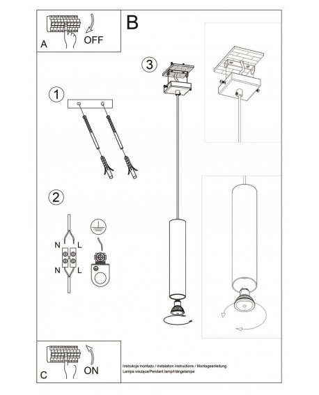 Lampa wisząca LINO 1 Sollux SL.0636