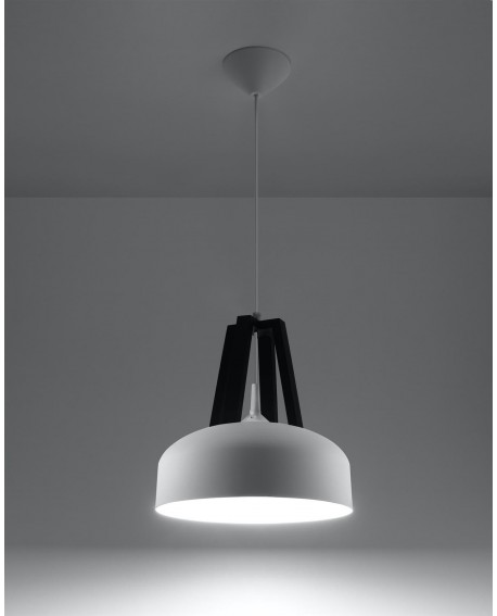 Lampa wisząca CASCO biała/czarna Sollux SL.0387