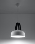 Lampa wisząca CASCO biała/czarna Sollux SL.0387