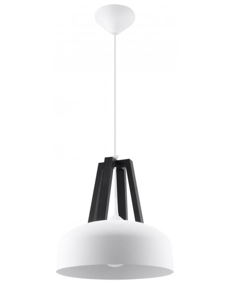 Lampa wisząca CASCO biała/czarna Sollux SL.0387
