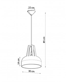 Lampa wisząca CASCO biała/czarna Sollux SL.0387