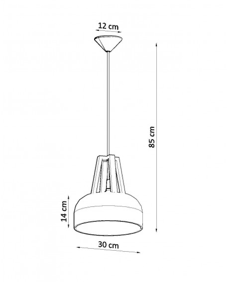 Lampa wisząca CASCO biała/czarna Sollux SL.0387