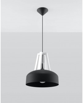 Lampa wisząca CASCO czarna/biała Sollux SL.0389