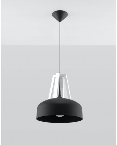 Lampa wisząca CASCO czarna/biała Sollux SL.0389