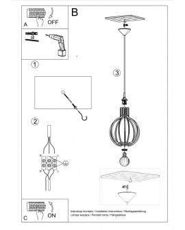 Lampa wisząca ARANCIA naturalne drewno Sollux SL.0391