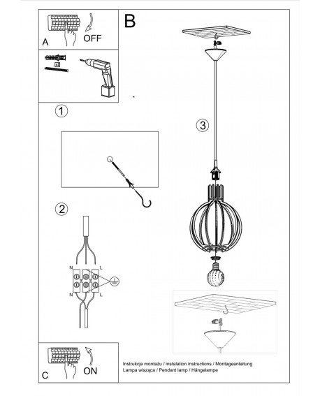 Lampa wisząca ARANCIA naturalne drewno Sollux SL.0391