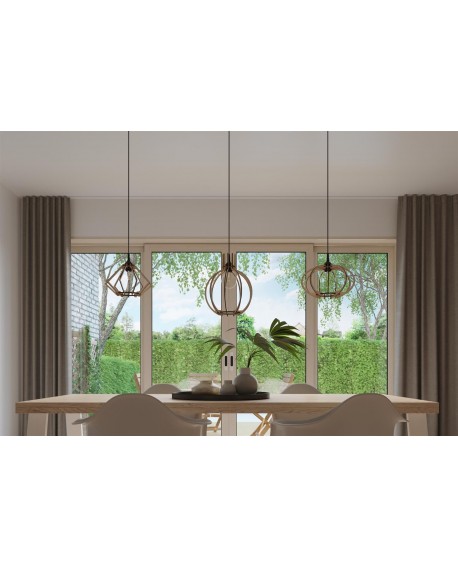 Lampa wisząca ARANCIA naturalne drewno Sollux SL.0391