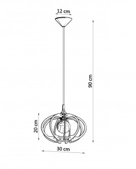 Lampa wisząca MANDELINO naturalne drewno Sollux SL.0392