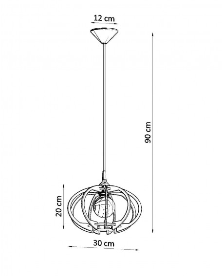 Lampa wisząca MANDELINO naturalne drewno Sollux SL.0392