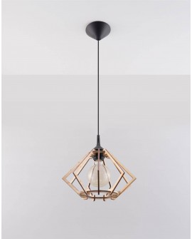 Lampa wisząca POMPELMO naturalne drewno Sollux SL.0393