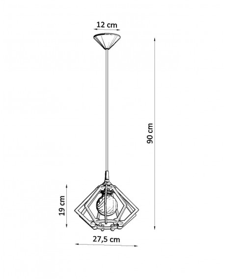 Lampa wisząca POMPELMO naturalne drewno Sollux SL.0393