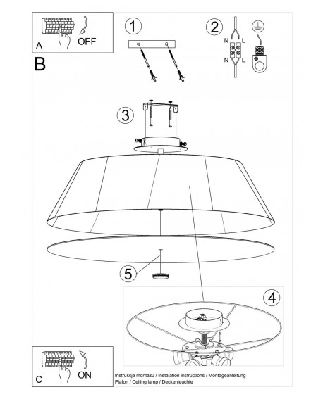 Plafon VEGA 70 biały Sollux SL.0821