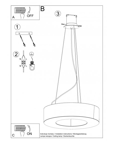 Żyrandol SATURNO 70 biały Sollux SL.0751