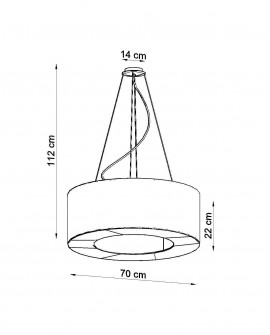 Żyrandol SATURNO 70 czarny Sollux SL.0752