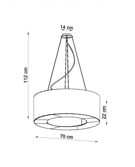 Żyrandol SATURNO 70 czarny Sollux SL.0752