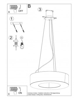 Żyrandol SATURNO 70 czarny Sollux SL.0752