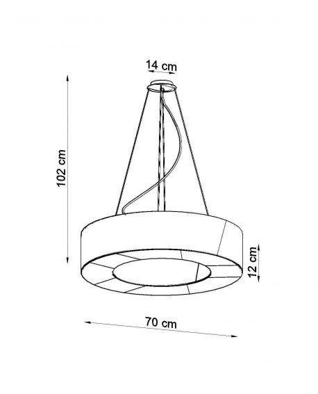 Żyrandol SATURNO SLIM 70 biały Sollux SL.0753