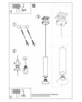 Lampa wisząca LAGOS 1 biały Sollux SL.0323