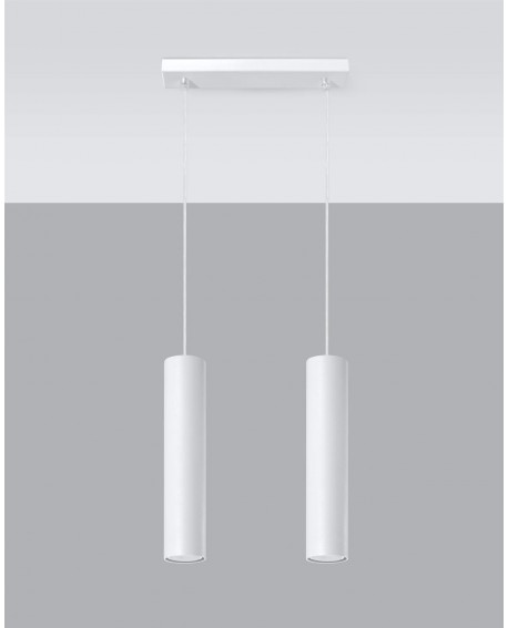 Lampa wisząca LAGOS 2 biały Sollux SL.0324