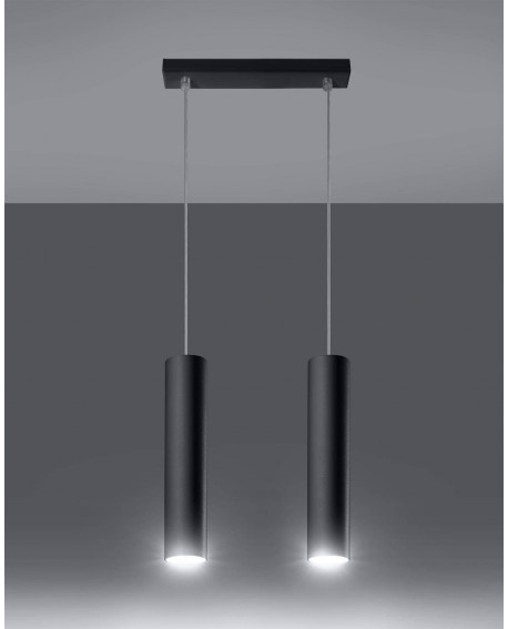 Lampa wisząca LAGOS 2 czarny Sollux SL.0328