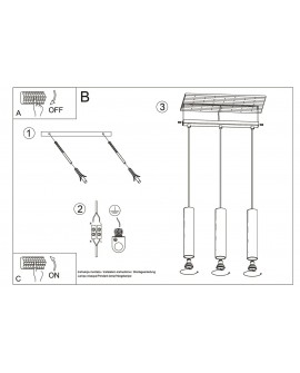 Lampa wisząca LAGOS 3L biały Sollux SL.0325