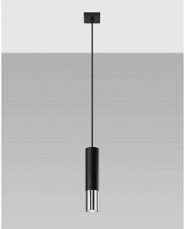 Lampa wisząca LOOPEZ 1 czarny/chrom Sollux SL.0940