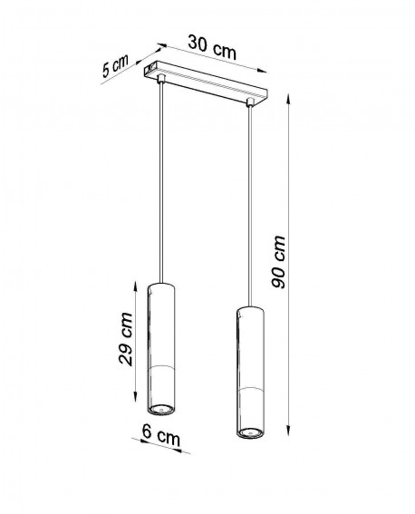 Lampa wisząca LOOPEZ 2 czarny/chrom Sollux SL.0941