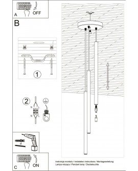 Lampa wisząca PASTELO 3P biała Sollux SL.0467