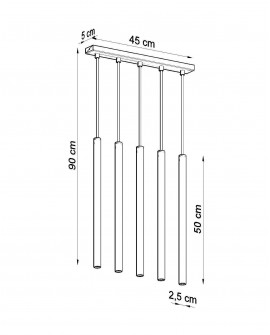 Lampa wisząca PASTELO 5 czarna Sollux SL.0472